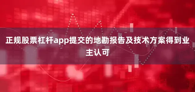 正规股票杠杆app提交的地勘报告及技术方案得到业主认可
